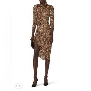 Ronny Kobo Cheeta Bruna Asymmetrical Dress